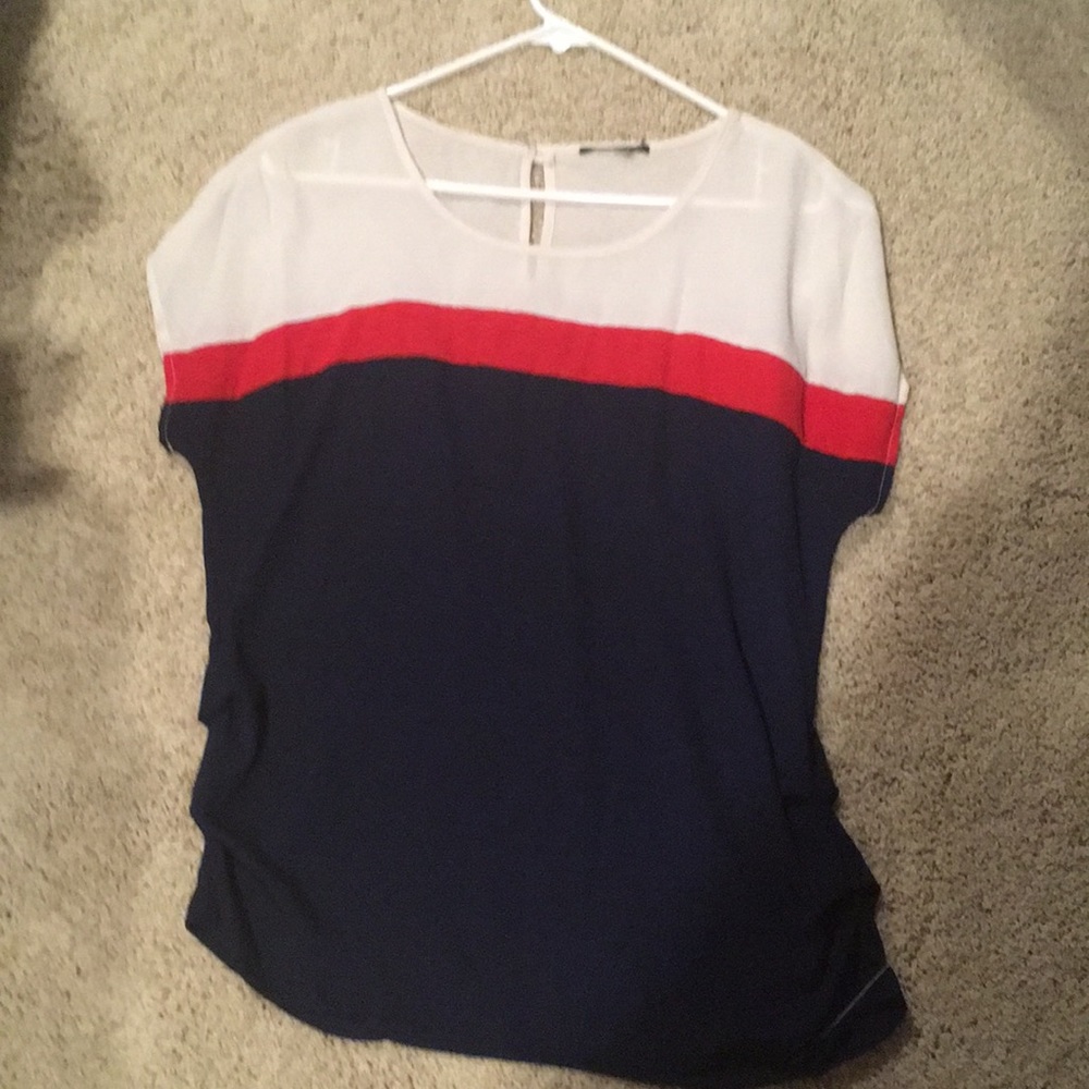 Red, white and blue striped shirt!